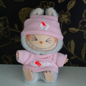 Labubu Clothes Pink Beanie and Shirt (DOLL NOT INCLUDED)